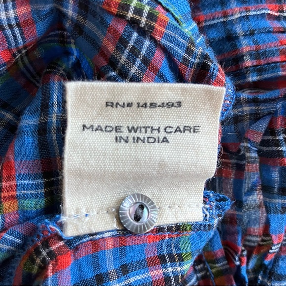 DÔEN Toulouse Top in French Plaid Blue - Size Small - Picture 11 of 11